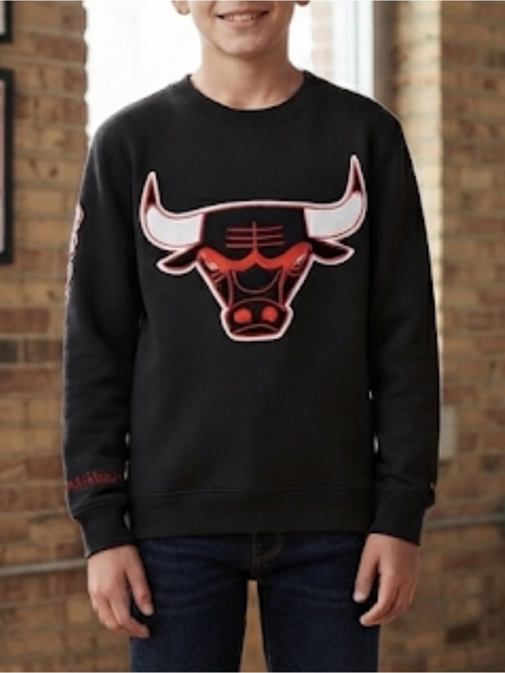 2014 Mitchell & Ness Chicago Bulls Crewneck Sweatshirt Size Medium